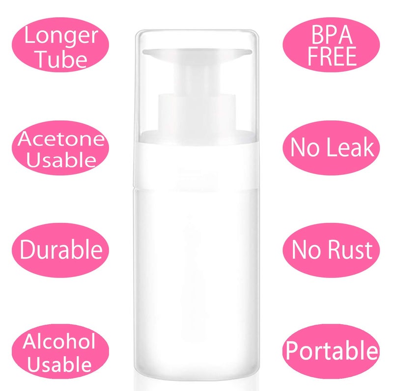 Jiulory Acetone Pump Dispenser Push Down Lockable Alcohol Dispenser Bottle 2 Packs 180ml One-Touch Pump Dispenser Empty Bottle For Alcohol,Acetone,Nail Polish - Image 2